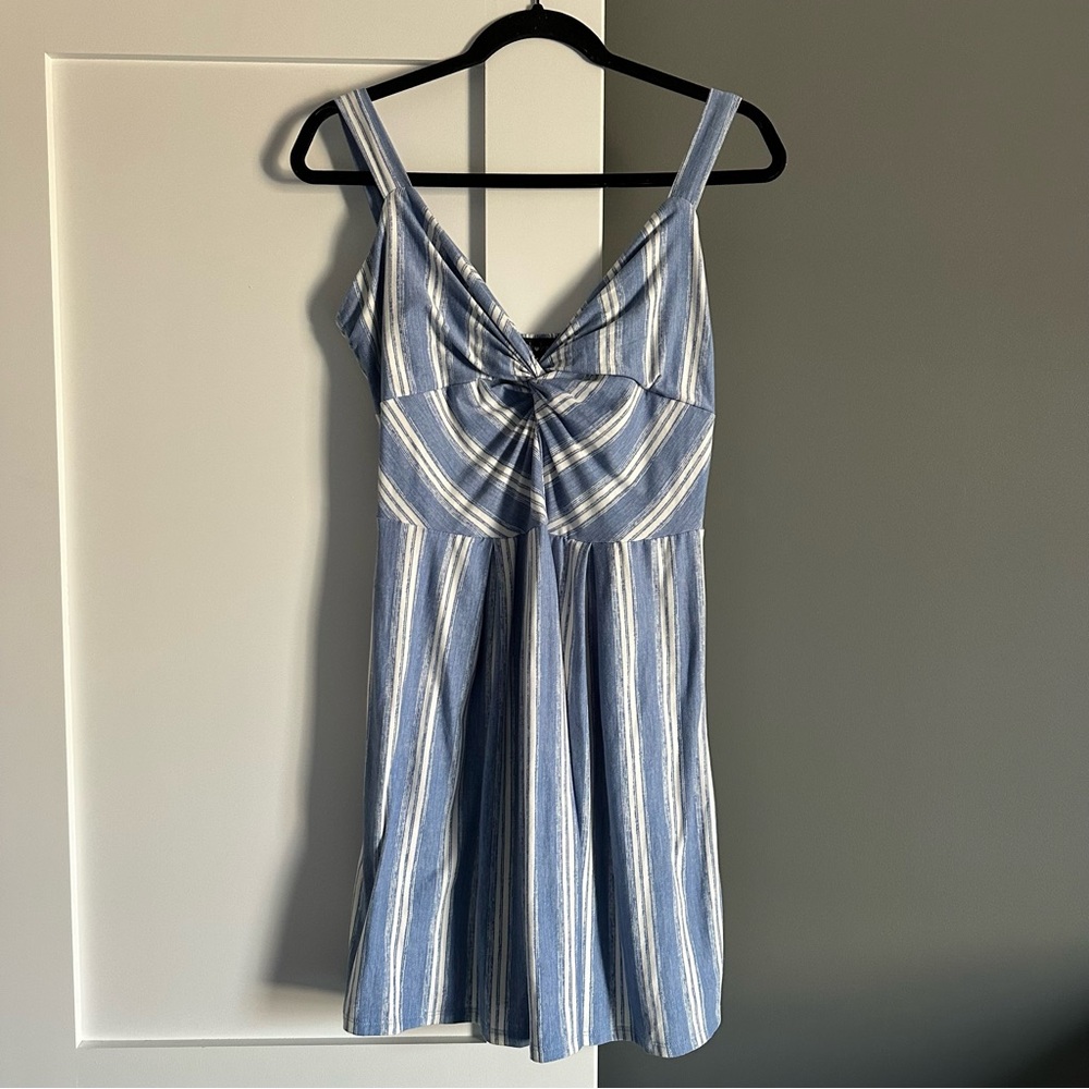Derek Heart Striped Dress Blue & White